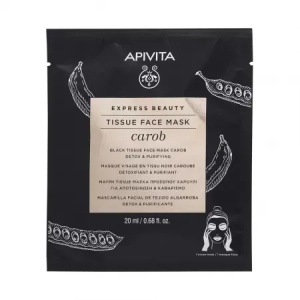 Masca de fata servetel detoxifianta cu carob Express Beauty, 20ml, APIVITA
