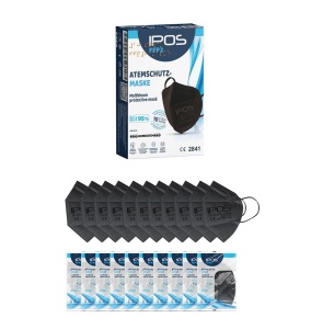 Masca protectie FFP2, negru,cu sistem de prindere,10buc - Img 3