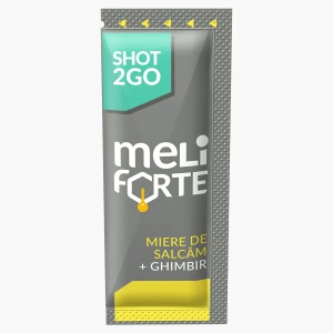 Miere de Salcâm cu Turmeric, 12 plicuri x 10g (120g), Meliforte - Img 2