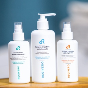 Pachet Sampon impotriva caderii parului, 250ml + Lotiune impotriva caderii parului, 150ml + Lotiune regenerare, 150ml, Regivero