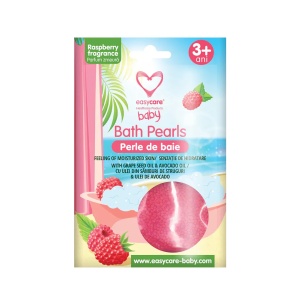 Perle de baie cu parfum de zmeura, uree si uleiuri din seminte de struguri si avocado, 75g, Easycare Baby