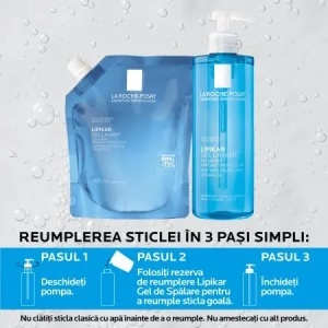 Rezerva Gel de dus calmant Lipikar pentru piele sensibila, 400ml, La Roche-Posay - Img 6