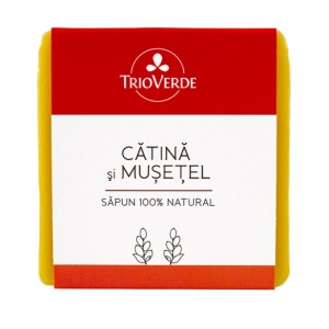 Sapun natural cu catina si musetel, 110g, Trio Verde