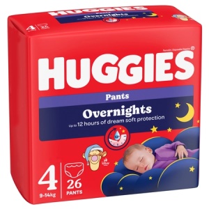 Scutece de noapte Pants Soft Overnights nr. 4, 9-14kg, 26 bucati, Huggies