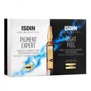 Ser corector pentru depigmentare + Peeling exfoliant de noapte, 10 + 10 fiole, Isdinceutics