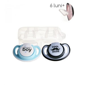 Set 2 suzete ortodontice silicon + cutie sterilizare, 6-18 luni, Minut Baby - Img 3