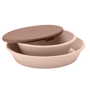 Set farfurie si bol cu capac Blush, Bibs