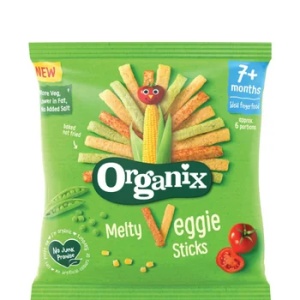 Sticksuri din porumb si legume bio, +7 luni, 15g, Organix
