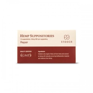Supozitoare CBD extract canepa 50 mg, 10 supozitoare, Endoca
