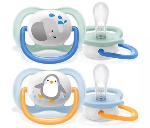 Suzete Ultra Air silicon design pinguin 0-6luni SCF080/05, 2 bucati, Philips Avent
