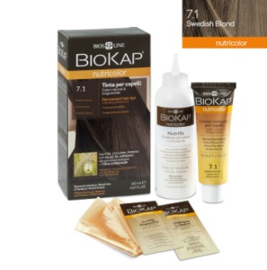 Vopsea permanenta pentru par Nutricolor, nuanta Swedish Blond 7.1, 140 ml, Biokap