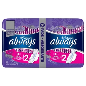 Absorbante Always Platinum Ultra Super Plus Duo, 14 bucati, Marimea 2, P&G