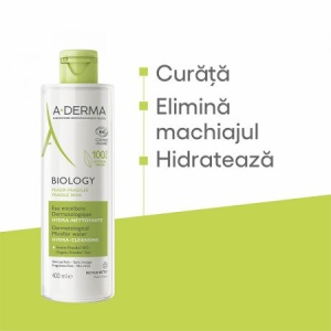 Apa micelara hidratanta Biology, 400ml, A-Derma - Img 2