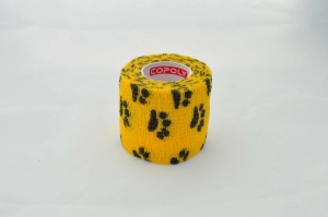 Bandaj autoadeziv 5cm x 4,5m, galben Paws, Copoly
