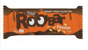 Baton arahide si ciocolata bio, 30g, Roobar
