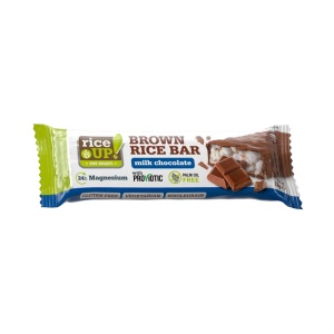 Baton din orez expandat si ciocolata cu lapte, 18g, Rice Up