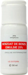 Benzoat de Benzil Emulsie 25%, 50 ml, împotriva infestărilor cu scabie