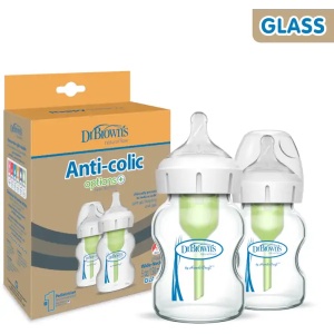 Biberon cu gat larg din sticla, 150ml , 2 bucati, WB5200, Dr. Browns