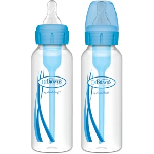 Biberon din plastic anti-colici cu gat ingust, 250ml, albastru, 2 bucati, 82405, Dr. Browns - Img 2