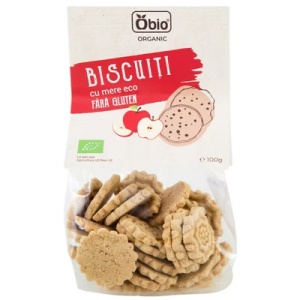 Biscuiti bio cu mere fara gluten, 100g, OBio