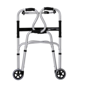Cadru de mers pliabil, curbat, cu roti, ajustabil pe inaltime, CMZ-8207DLH, Medico - Img 3