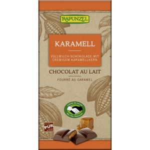 Ciocolata eco cu lapte si crema caramel, 100g, Rapunzel