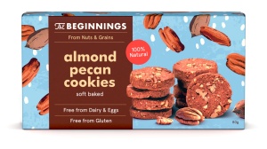 Cookies cu migdale si nuci pecan, 80g, The Beginnings