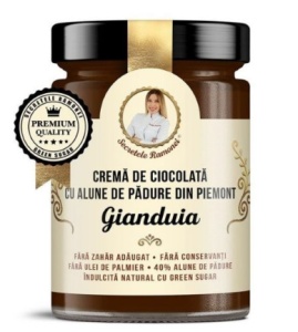 Crema de ciocolata cu alune de padure din Piemont, Gianduia, Biancella, Secretele Ramonei, 350g, Remedia