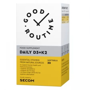 Daily Vitamina D3 + K2 Good Routine, 30 capsule moi, Secom
