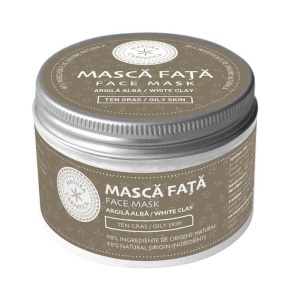 Masca cu argila alba pentru ten gras, 150ml, Natura Carpatica