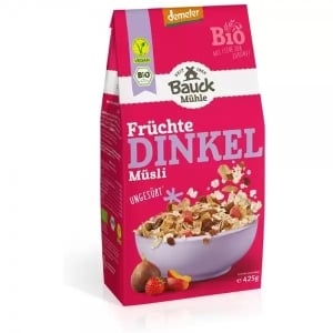 Musli bio de spelta cu fructe neindulcit, 425g, Bauck Hof