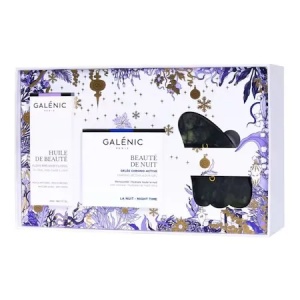 Pachet Gel chrono-activ pentru noapte Beaute de Nuit, 50ml + Elixir floral pre-ingrijire pentru ten, 30ml + GuaSha din jad, Galenic