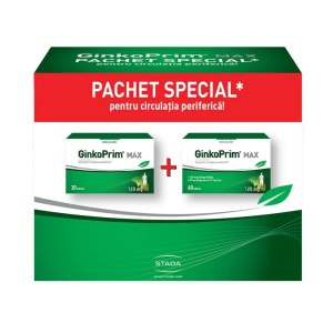 Pachet GinkoPrim Max 120mg, 60 + 30 tablete, Walmark