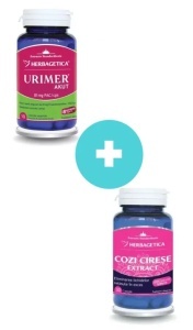 Pachet Urimer Akut, 10 capsule + Extract Cozi Cirese, 30 capsule, Herbagetica