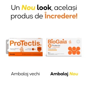 Protectis cu vitamina D3 800 UI cu aroma de portocale, 10 tablete masticabile, BioGaia - Img 2