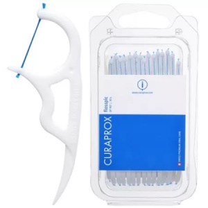 Scobitoare cu ata dentara, 30 bucati, Curaprox