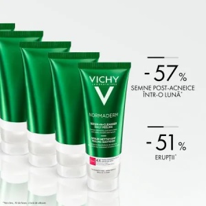 Serum de curatare exfoliant pentru ten gras Normaderm, 125ml, Vichy - Img 3