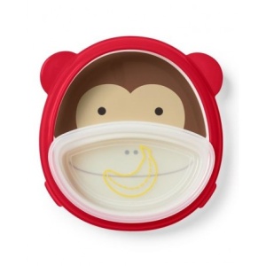 Set farfurie si bol Zoo Smart Maimuta, 252227, Skip Hop
