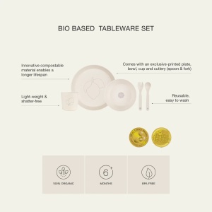 Set pentru hranire din 4 piese - Dino Green, Citron - Img 3