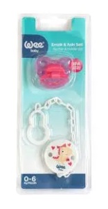 Set Suzeta silicon 0-6 luni si lant suzeta, Wee Baby