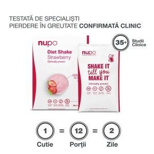 Shake Dieta Căpșuni, pulbere, 12 plicuri, Nupo - Img 3