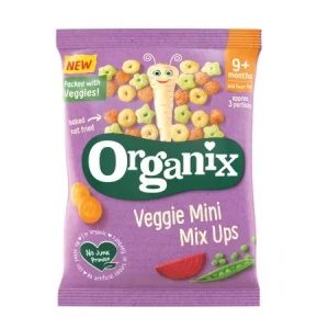 Snack mini din porumb cu mix de legume bio, +9 luni, 15g, Organix
