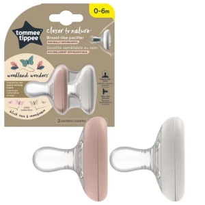 Suzeta Closer to Nature BLP maro/gri, 0-6L, 2 bucati, TT 0355, Tommee Tippee