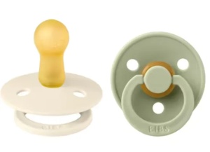 Suzeta Colour latex Olive-White, 0-6 luni, 2 bucati, Bibs