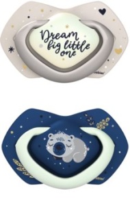 Suzeta simetrica silicon Sleepy Koala fosforescenta blue 6-18l, 2 bucati, 22/659, Canpol