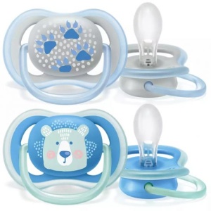 Suzeta Ultra Air Design pentru baieti, 6-18 luni, 2 buc, SCF085/03, Philips Avent