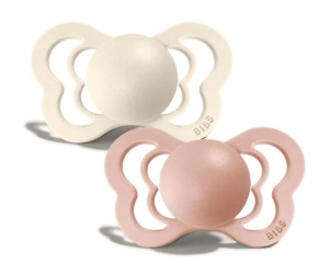 Suzete 0-6 luni ortodontice silicon ivory-blush, 2 bucati, Bibs Couture