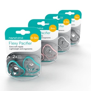 Suzete flexibile din silicon, 0-3l, Roz, 2 bucati, Nanobebe - Img 2