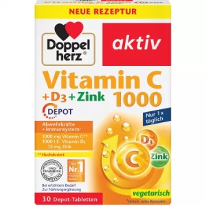 Vitamina C 1000mg + D3 + Zinc Depot, 30 comprimate, Doppelherz