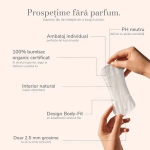 Absorbante zilnice din bumbac organic, 24 bucati, Enroush - Img 2